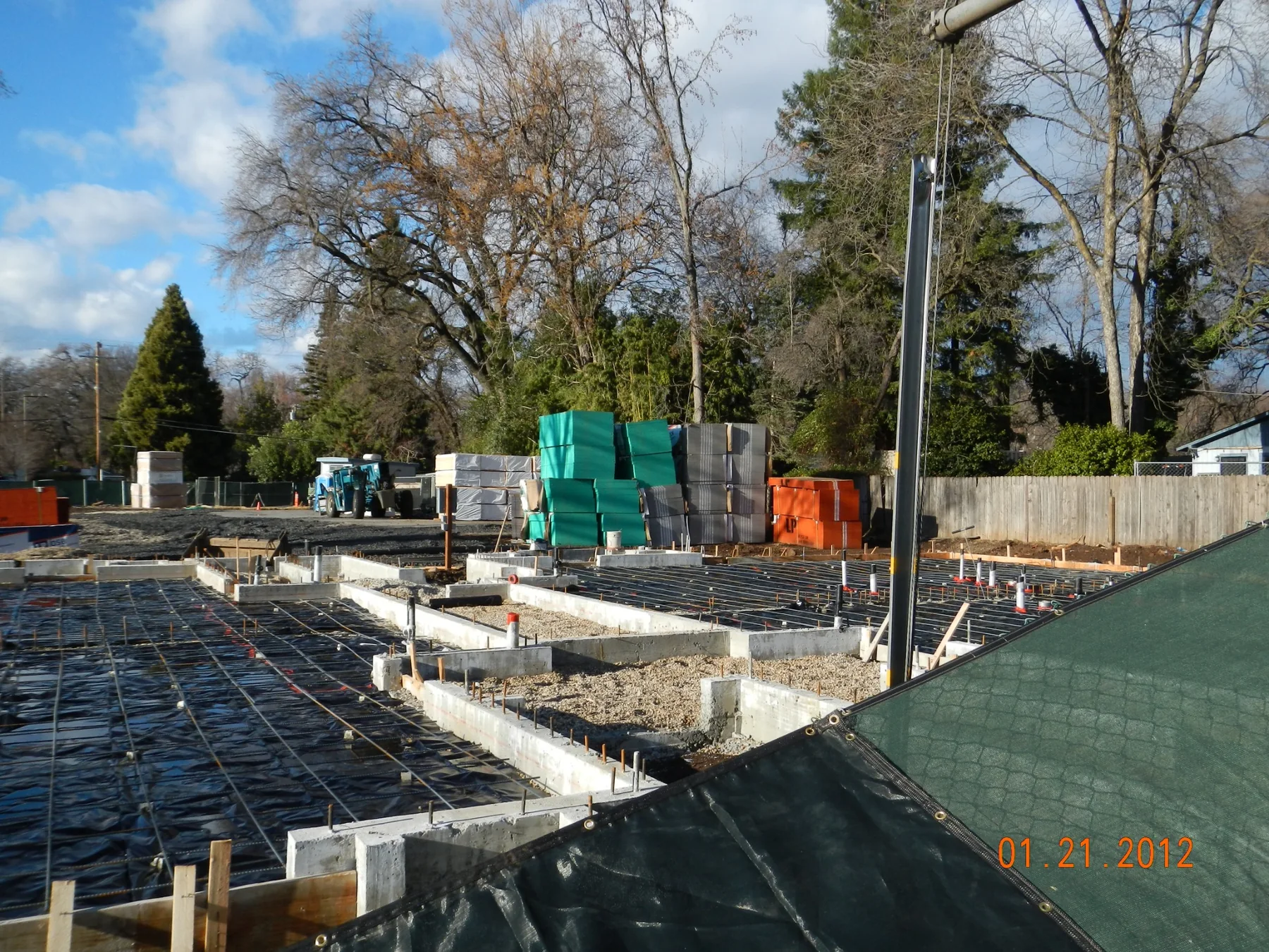 Bidwell Park Apartments foundation and utilities under construction