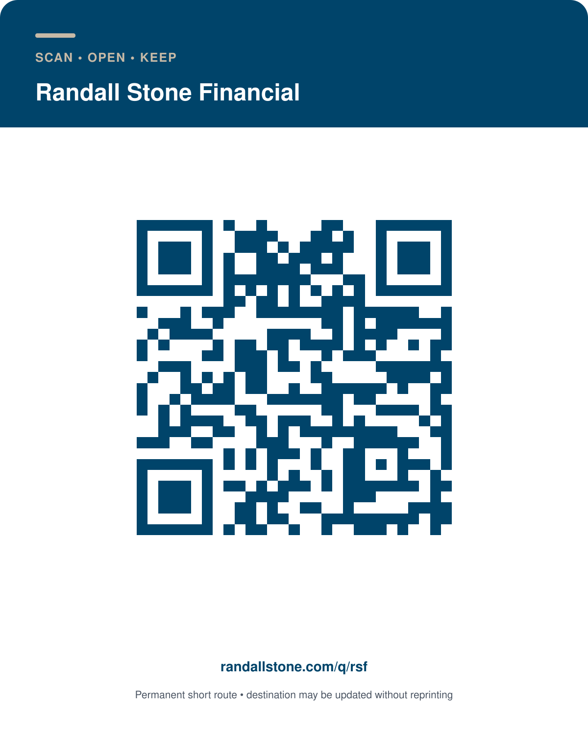 Printable QR card for Randall Stone Financial