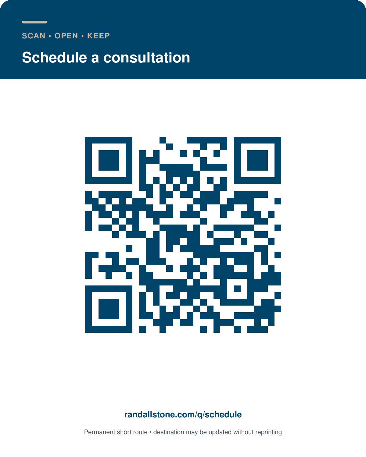 Printable QR card for Schedule a consultation